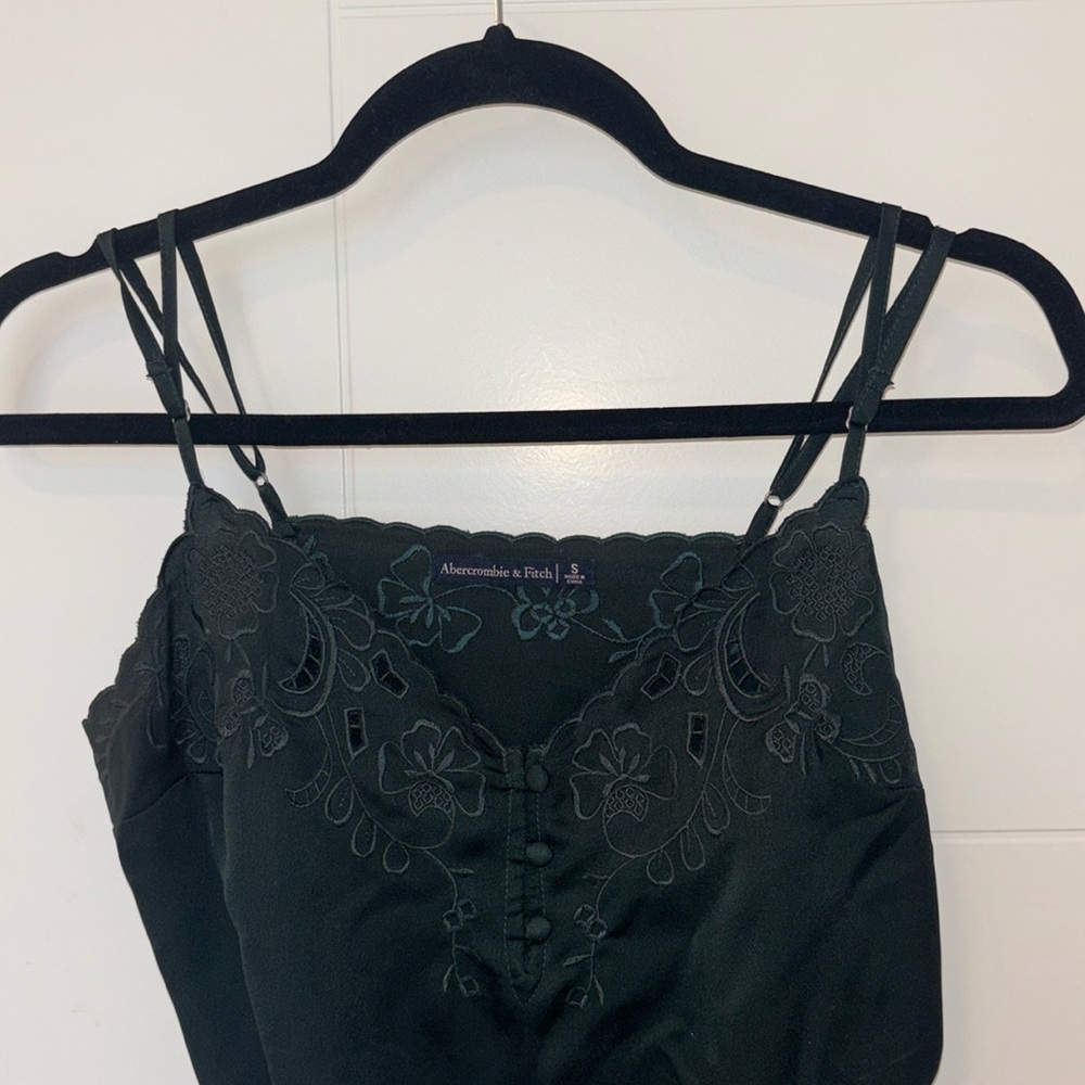 Abercrombie & Fitch Green Floral Bodysuit Camisole